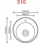 Кухонна мийка з нержавіючої сталі Platinum 510 ДЕКОР 0,8 / 180