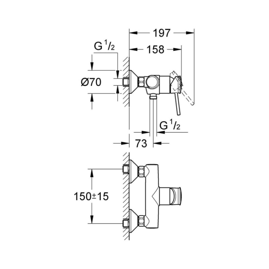 Смеситель для душа Grohe BauClassic 32867000