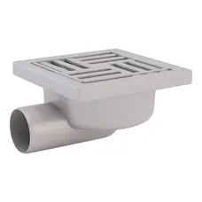 Трап ANI Plast TA5110 горизонтальний з пластиковою решіткою 150х150