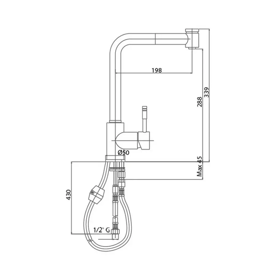 Смеситель для кухни с выдвижным изливом Bianchi Mody LVMMDY2008ACRM