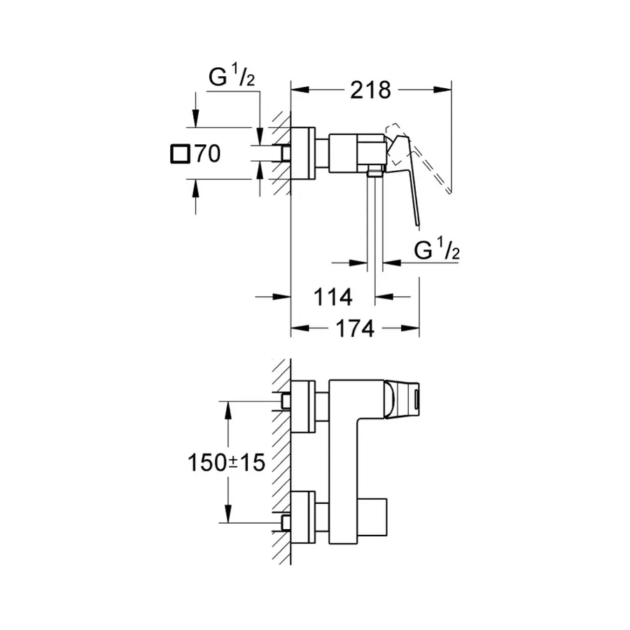 Смеситель для душа Grohe Eurocube 23145000