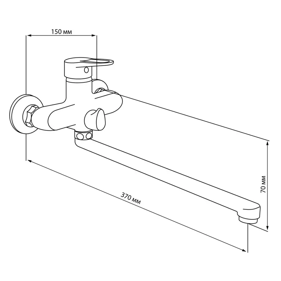 Смеситель для ванны GF (CRM) S-02-005N