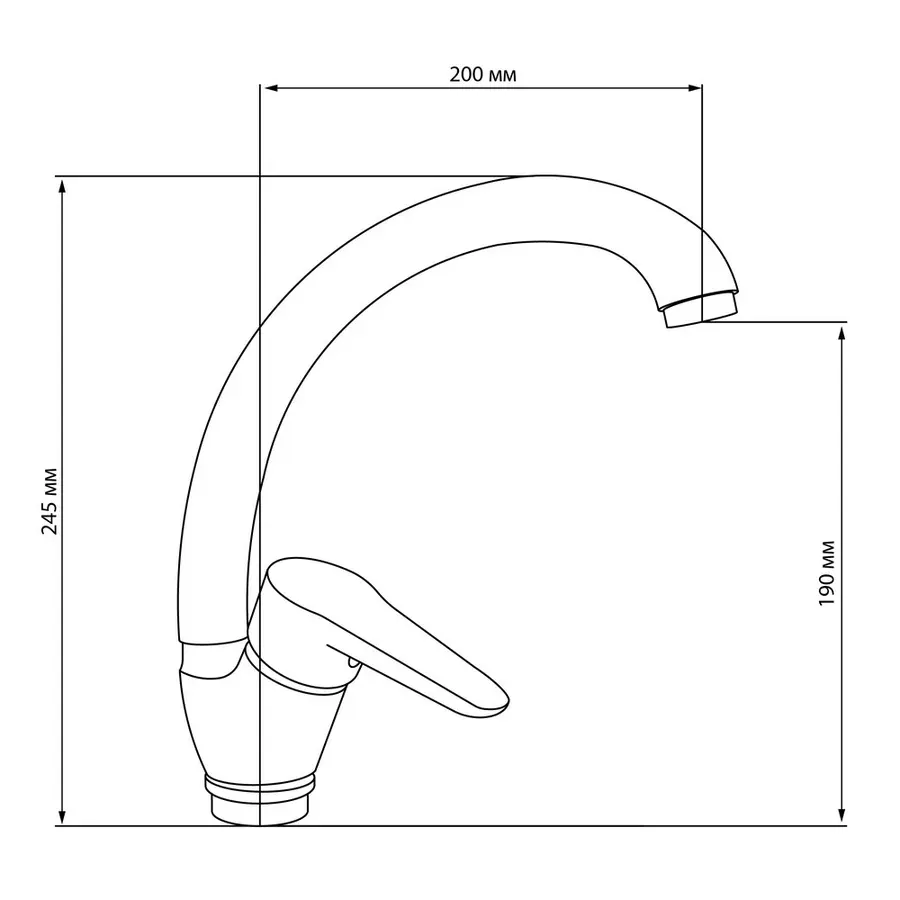 Кухонный смеситель стальной GF (CRM) S-01-008F
