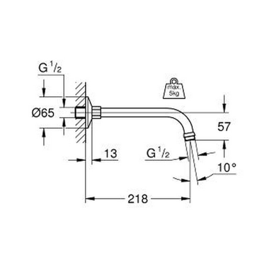 Кронштейн для верхнього душу Grohe Relexa 27406000