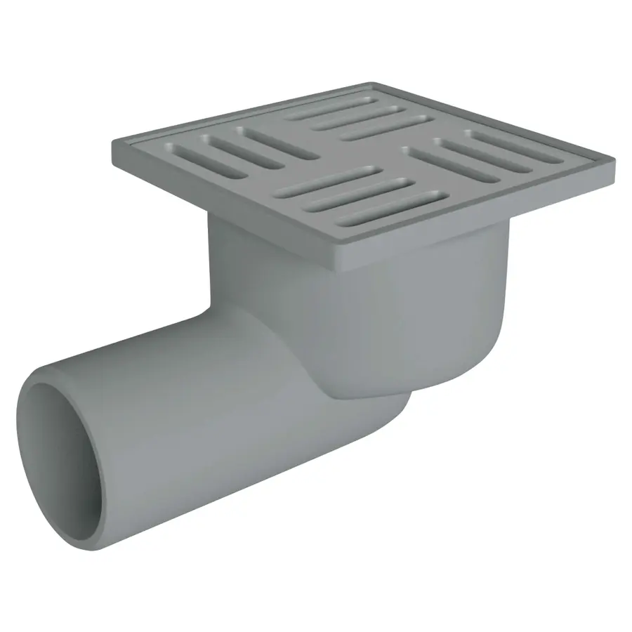 Трап ANI Plast TQ5102 горизонтальний з нержавіючою решіткою 100x100