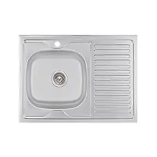 Кухонна мийка Lidz 6080-L 0,6 мм Satin (LIDZ6080L06SAT)