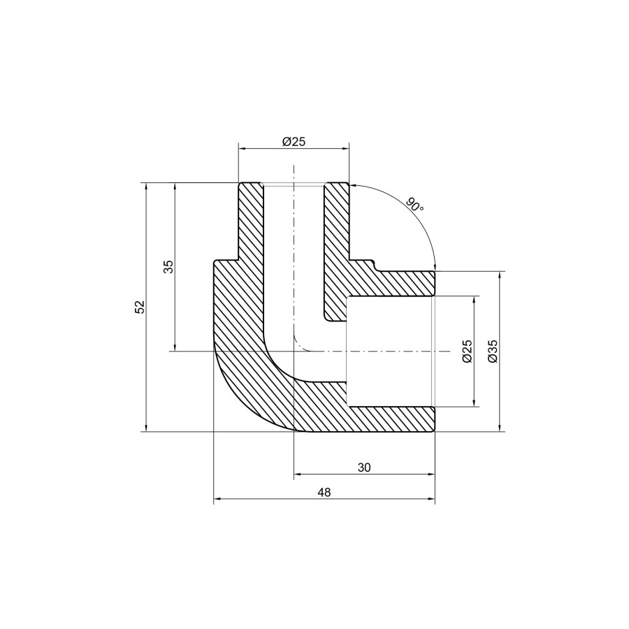 Уголок PPR Thermo Alliance 25, 90 °