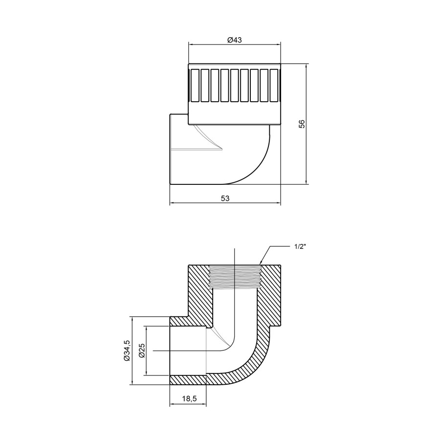 Уголок PPR Thermo Alliance 25х1 / 2 "ВР