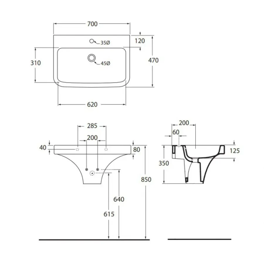 Раковина Azzurra Tulip TUL200B170 Shiny white