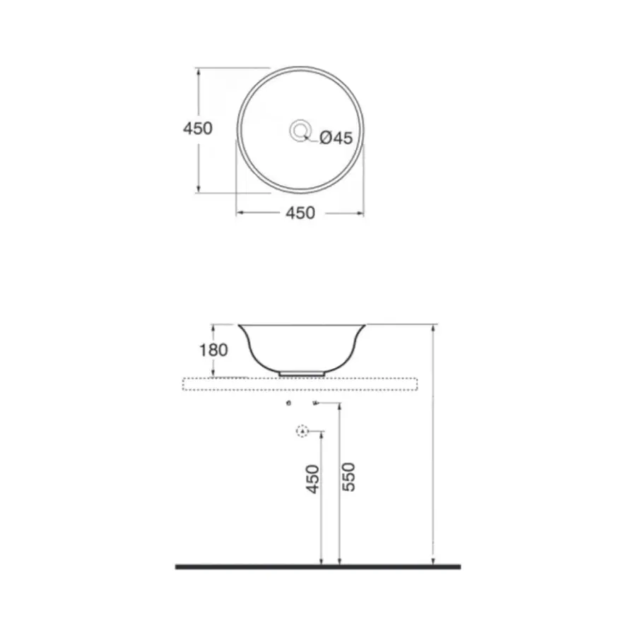Раковина для ванны Azzurra Charme JUB45B1APP Shiny white