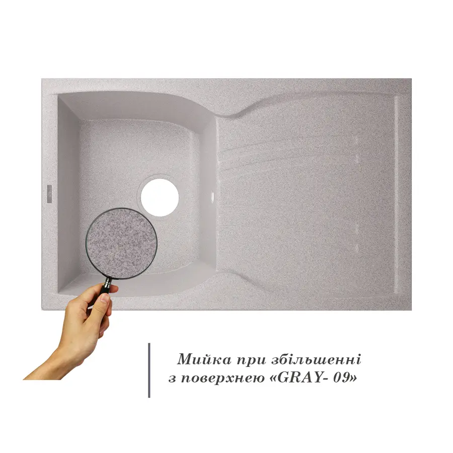 Кухонна гранітна мийка GF 790x500/200 GRA-09 (GFGRA09790500200)