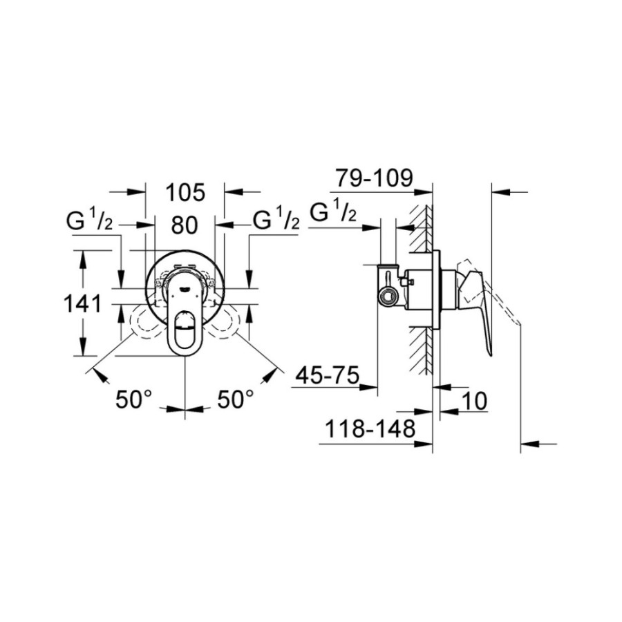 Набір для гігієнічного душу зі змішувачем Grohe BauLoop 111042