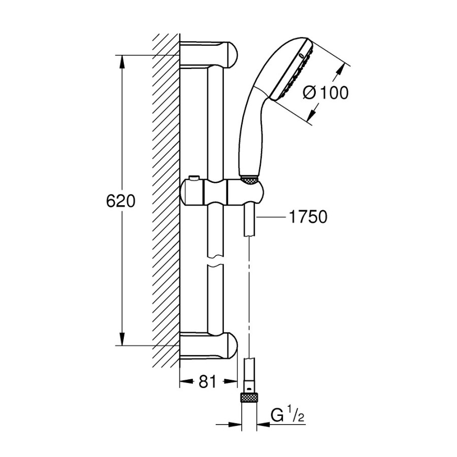 Душевой гарнитур Grohe New Tempesta 100 27924001