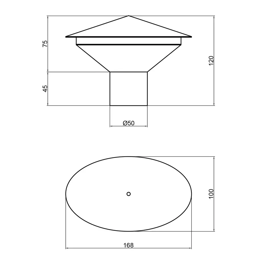 Грибок вентиляционный PPR TA Sewage 50