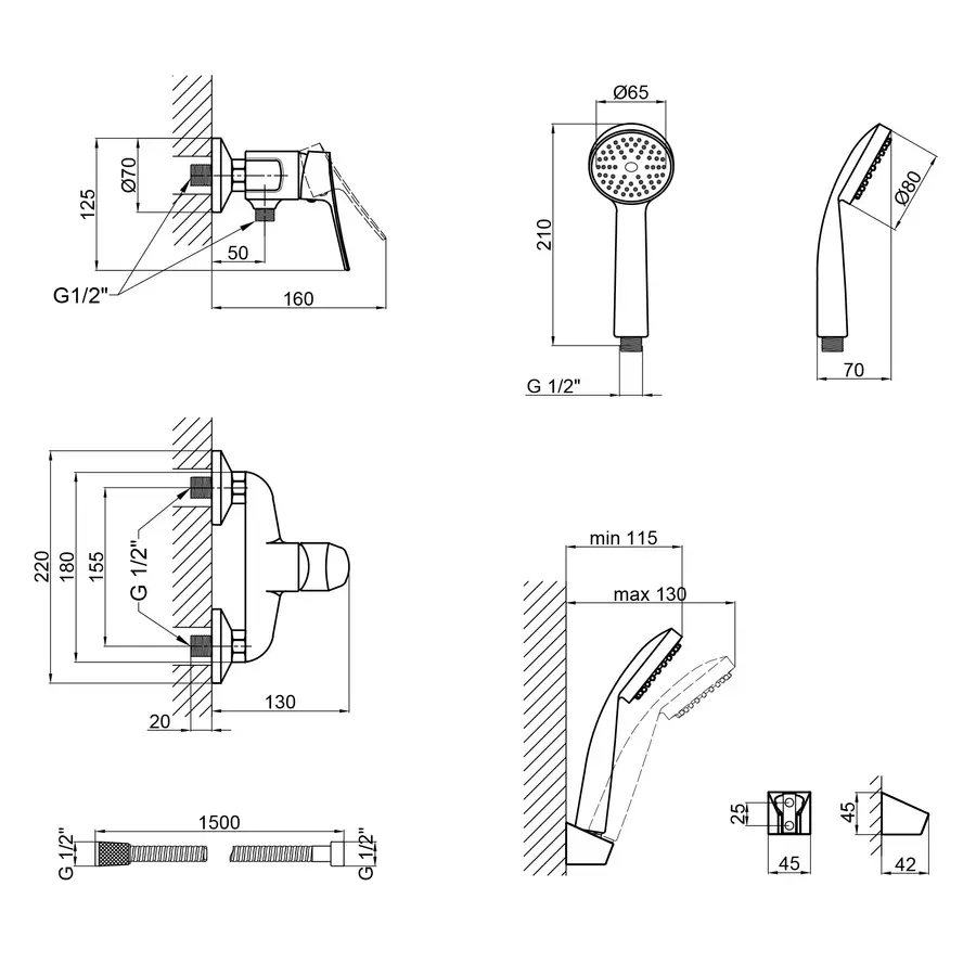 Змішувач для душу Qtap Loft CRM 010