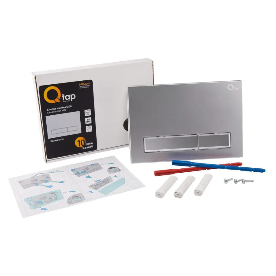 Инсталляция для унитаза Qtap Nest M425-M08SAT с панелью смыва Satin