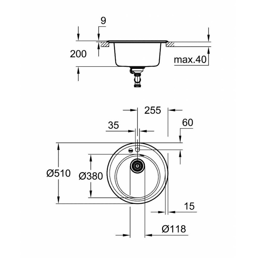 Кухонная гранитная мойка Grohe Sink K200 31656AT0