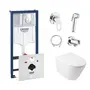 Комплект інсталяція Grohe Rapid SL 38721001 + унітаз з сидінням Qtap Swan QT16335178W + набір для гігієнічного душу зі змішувачем Grohe BauLoop 111042