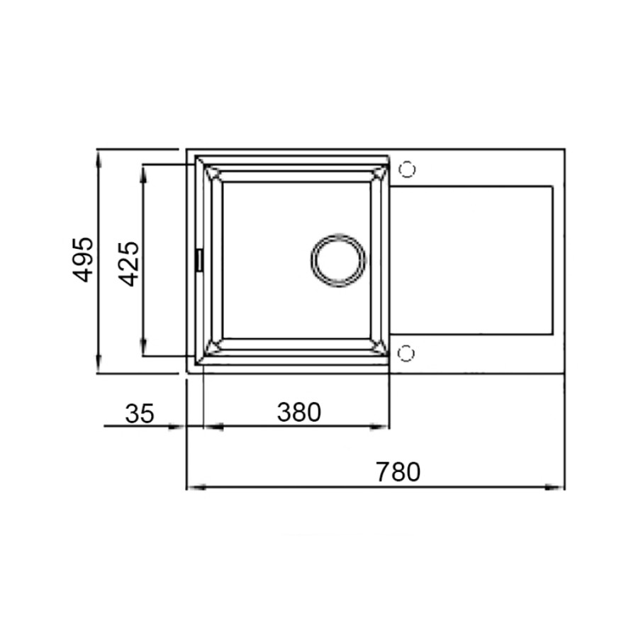 Кухонная гранитная мойка Lidz 790x495 / 230 BLA-03 (LIDZBLA03790495230)