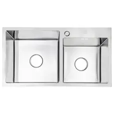 Кухонна мийка з дваома чашами Lidz H7843 3.0/1.0 мм Brush (LIDZH7843BRU3010)