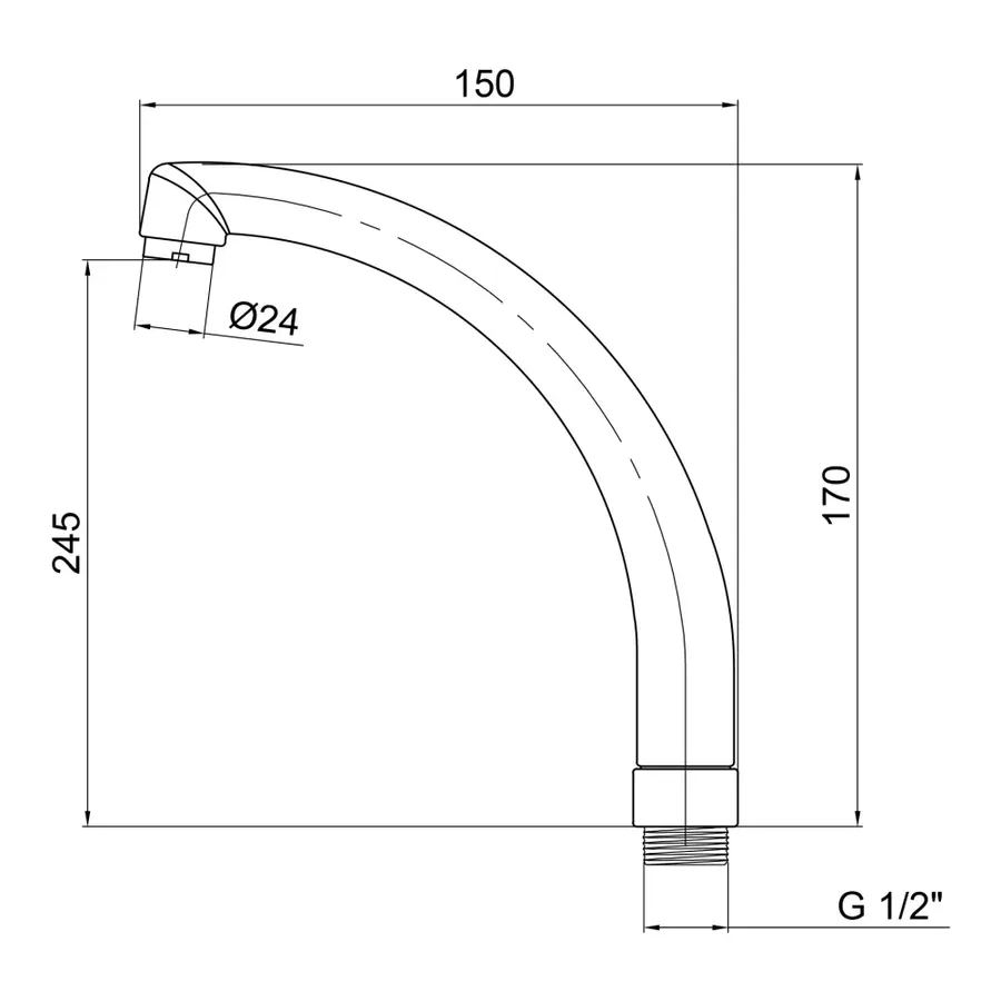 Вилив для кухні Lidz (CRM)-54 01 272 00