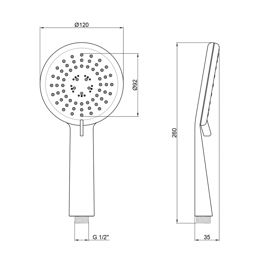 Лійка для ручного душу Qtap Rucni A120O3PCC