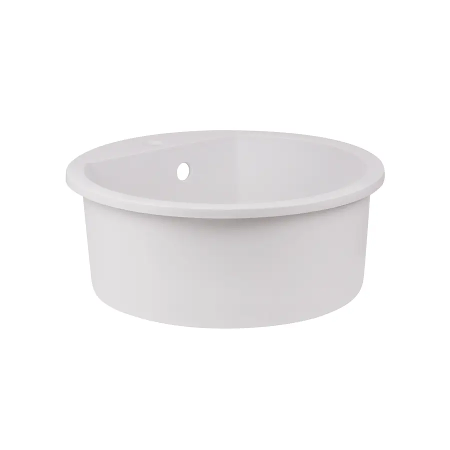 Кухонна гранітна мийка Qtap CS D510 White (QTD510WHI650)