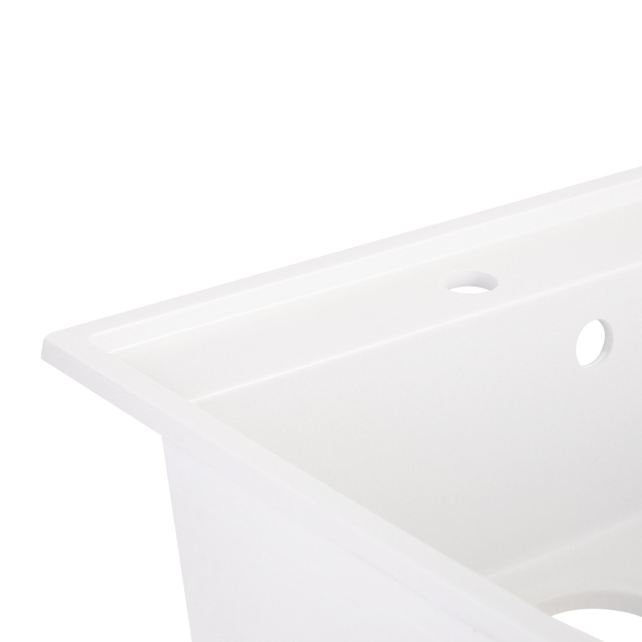 Кухонна гранітна мийка Qtap CS 5250 White (QT5250WHI650)