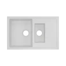 Кухонна гранітна мийка з додатковою чашею Qtap CS 7648 White (QT7648WHI650)
