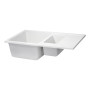 Кухонна гранітна мийка з додатковою чашею Qtap CS 7648 White (QT7648WHI650)