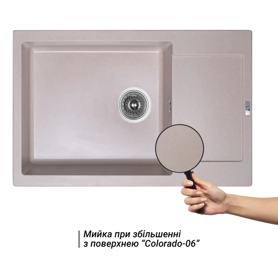 Кухонна гранітна мийка Lidz 781x510/200 COL-06 (LIDZCOL06781510200)