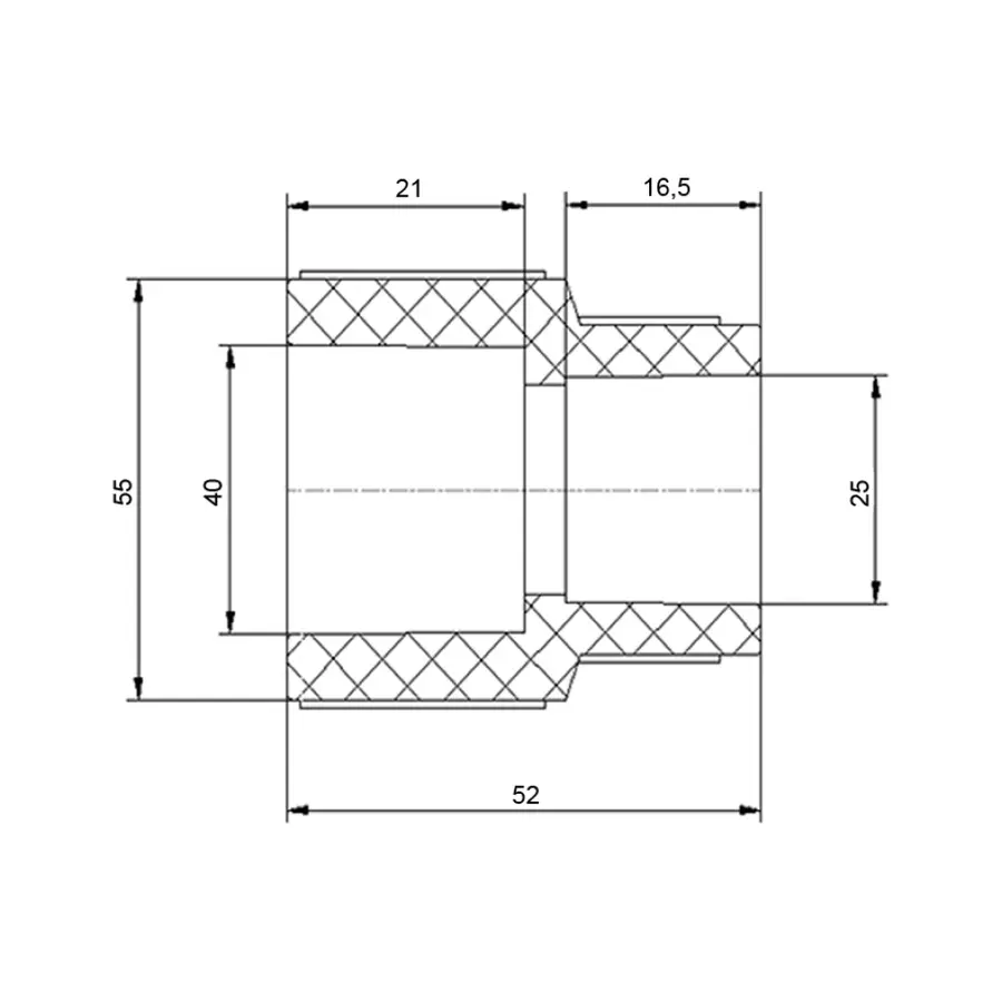 Муфта PPR Blue Ocean 40х25 редукционная