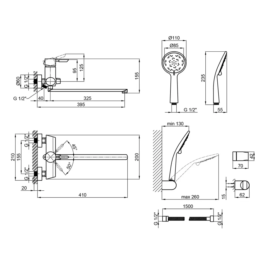 Смеситель для ванны Qtap Elit СRM 005 New