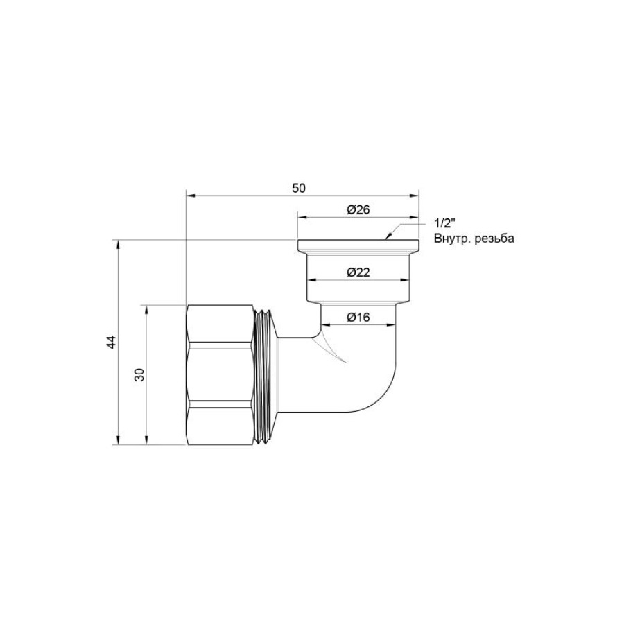 Кутик обтискний SD Plus 20х1/2" ВР SD156W2015