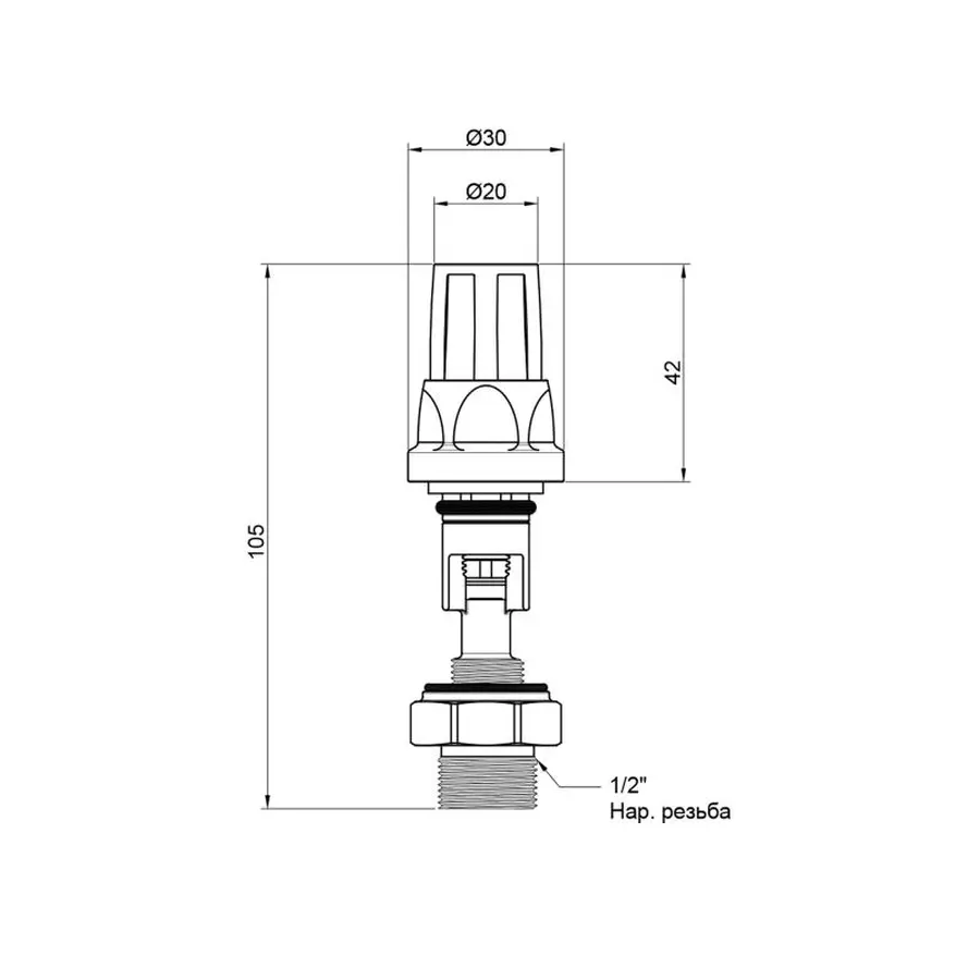 Терморегулюючий механізм вентиля Icma №175