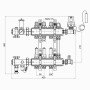 Колекторна група Icma 3/4" 3 виходи, з витратоміром №A2K013