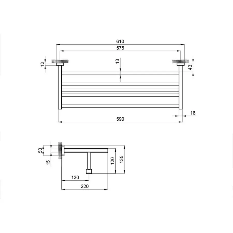Полиця для рушників Qtap Liberty ORO 1122