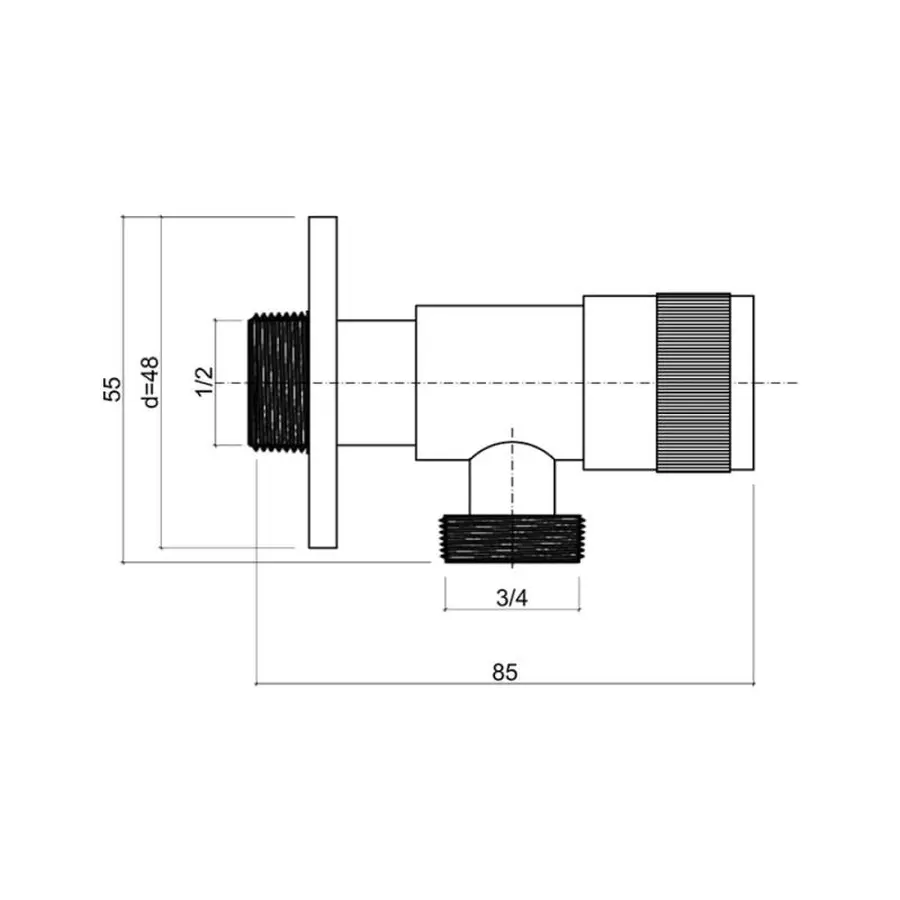 Кран приладовий Imperial 1520-00 1/2"х3/4" кутовий