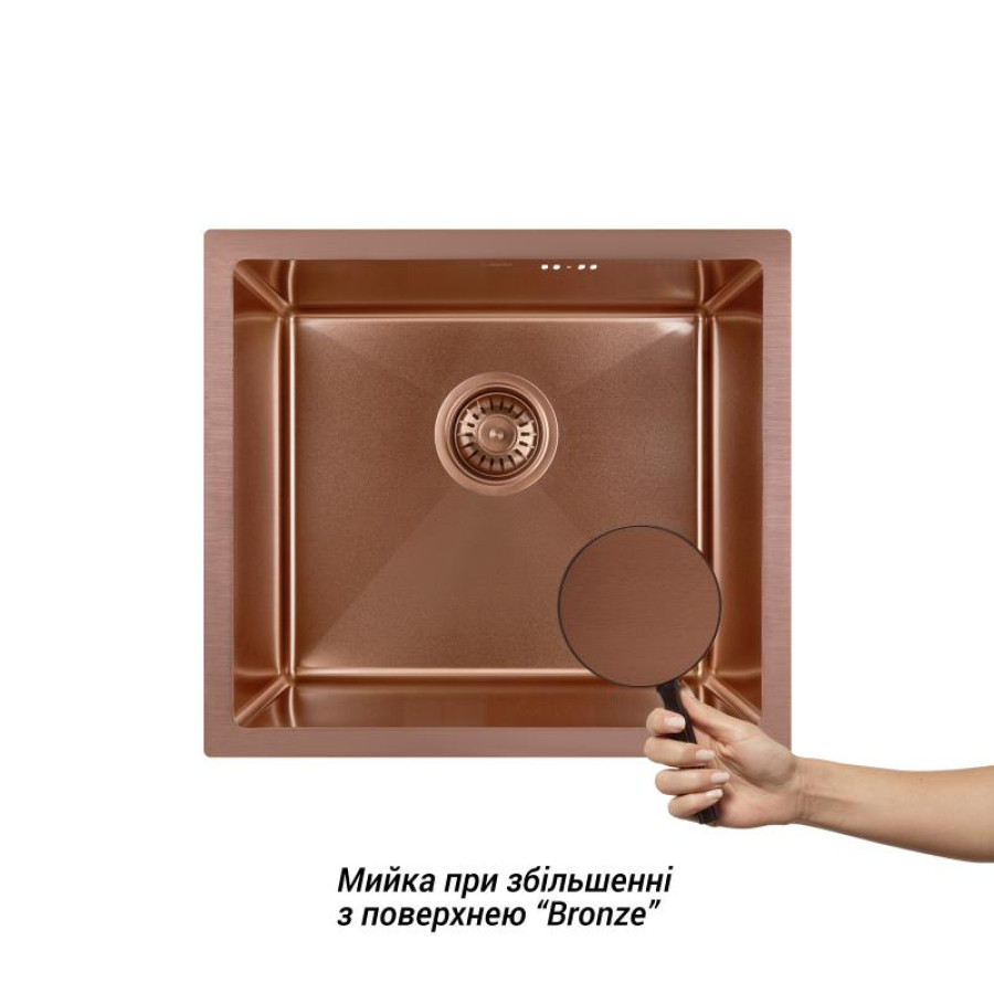 Кухонна мийка Qtap D4843BR 2.7/1.0 мм Bronze (QTD4843BRPVD10)