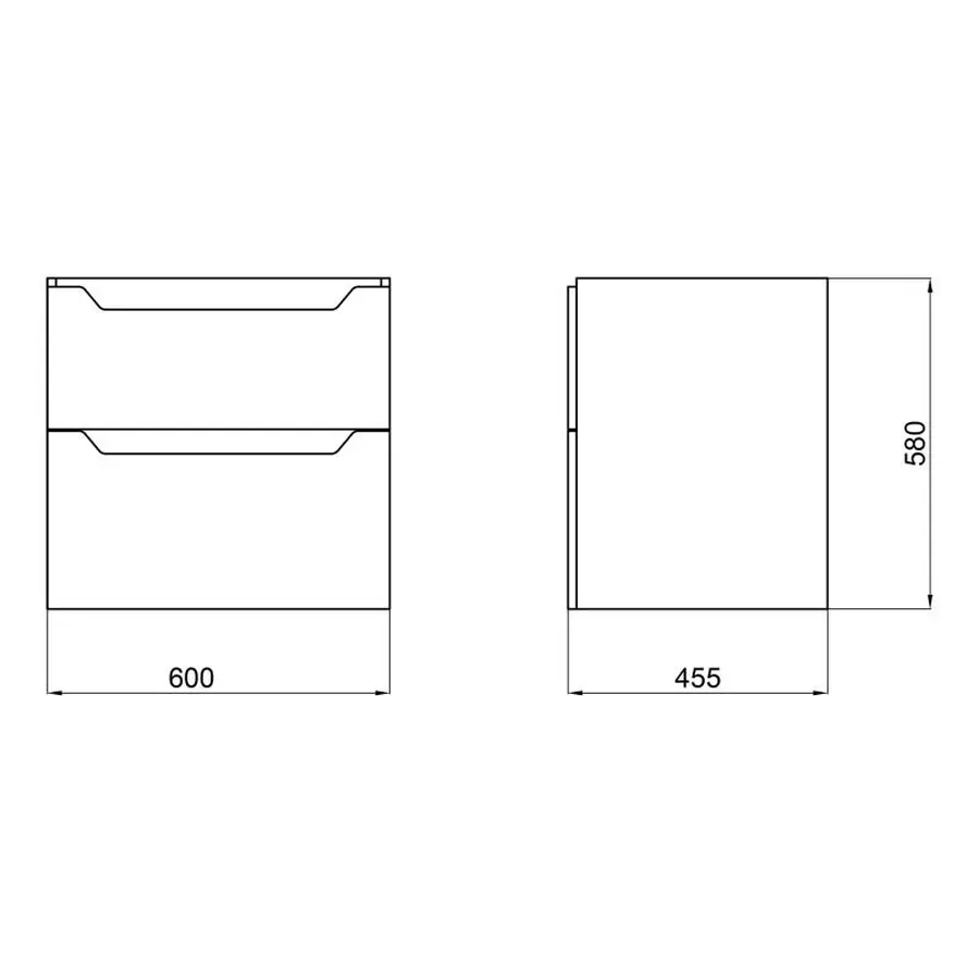 Тумба підвісна Qtap Scorpio 605х585х460 Graphite QT1474TPВ602G