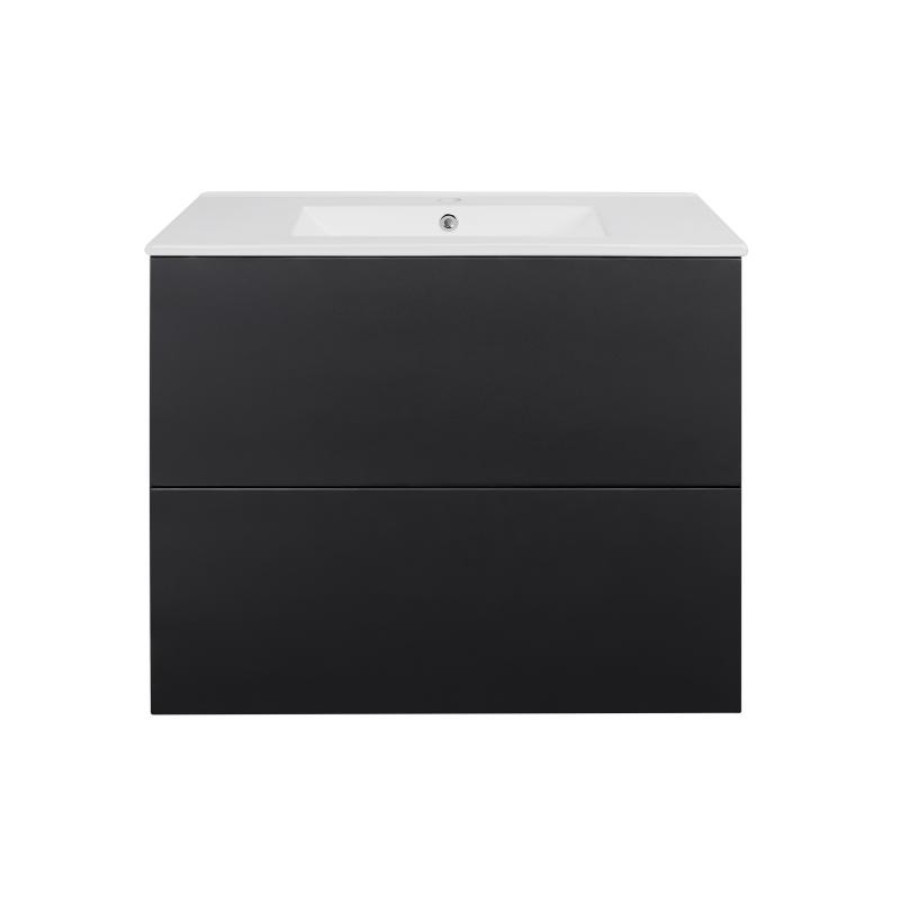 Комплект Qtap Tern 700х580х437 Matt black тумба підвісна + раковина урізна QT1772TPL7023070CMB