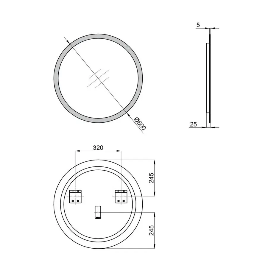 Дзеркало Qtap Virgo R600 з LED-підсвічуванням QT1878250660W