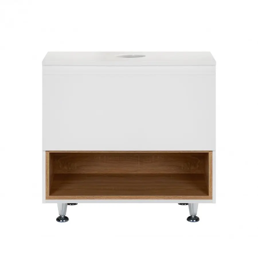 Тумба підлогова Qtap Robin 700х616х437 White/Whitish oak зі стільницею QT1380TNН7001WWO