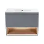 Комплект Qtap Robin 800х580х437 Graphite/Whitish oak тумба підвісна + раковина урізна QT1372TPВ8002GWO