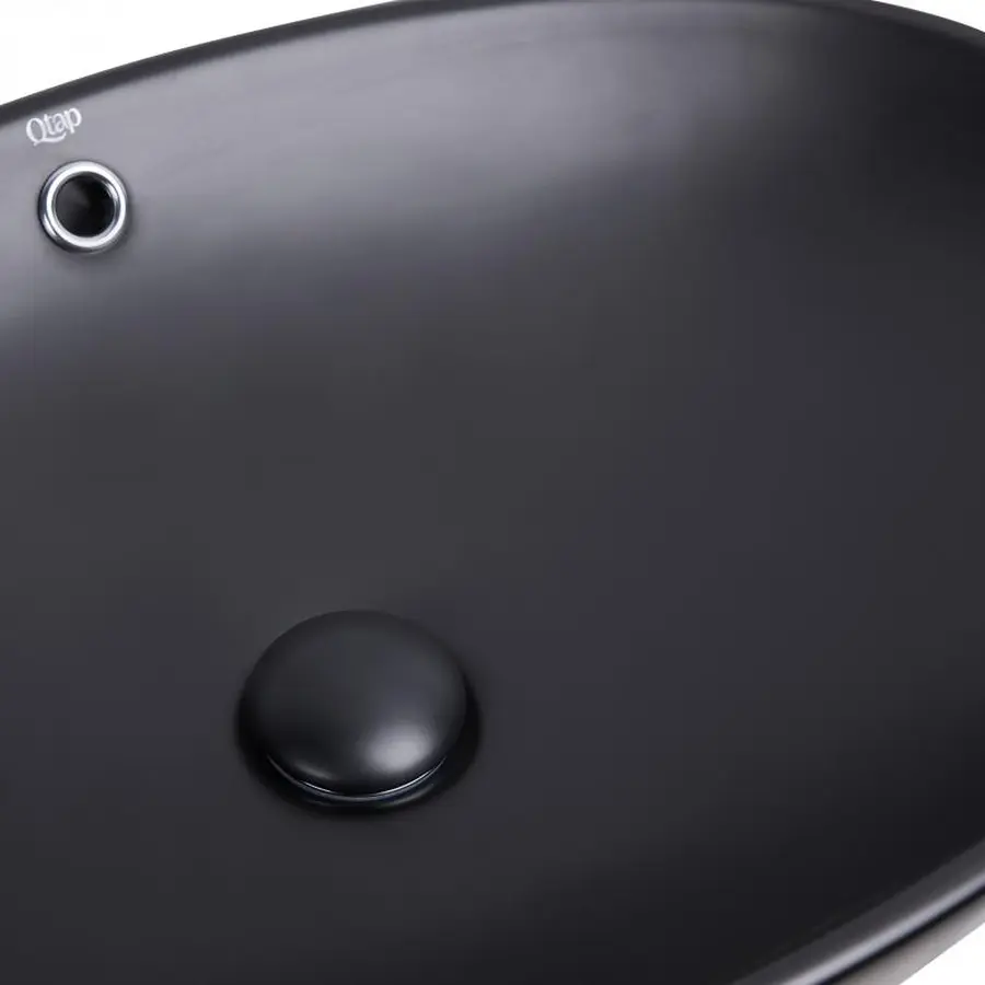 Раковина-чаша Qtap Dove 625х415х150 Matt black з донним клапаном QT063077MBMB
