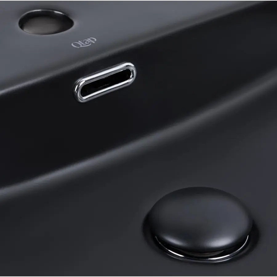 Раковина Qtap Nando LT 500х420х120 Matt black з донним клапаном QT12112173SMBMB