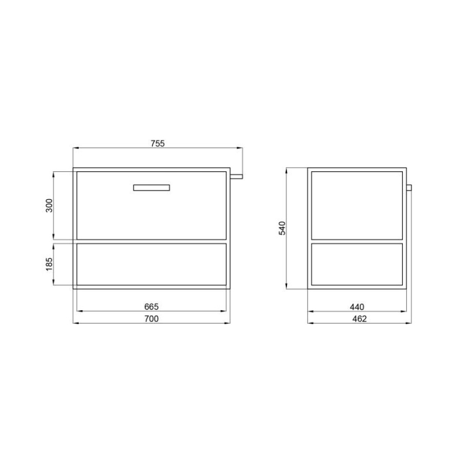 Тумба підвісна Qtap Taurus 700х580х437 Whitish oak QT2474TPT703WO