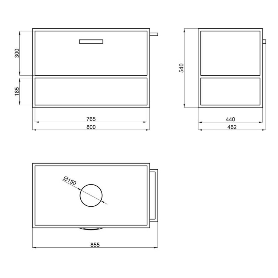 Тумба підвісна Qtap Taurus 800х476х469 White/Whitish oak зі стільницею QT2479TPT803WWO