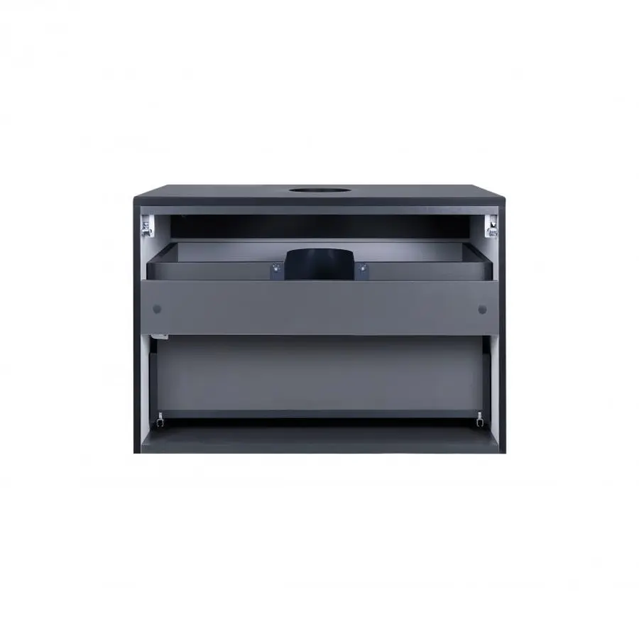 Тумба підвісна Qtap Virgo 700х476х469 Black/White зі стільницею QT1879TPА702BW