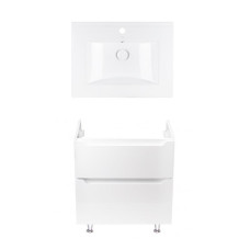 Комплект Qtap тумба підлогова Scorpio 600х825х460 мм White + раковина урізна Albatross QT71SC43951